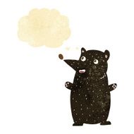 funny cartoon black bear with thought bubble