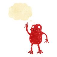 cartoon poisonous frog with thought bubble