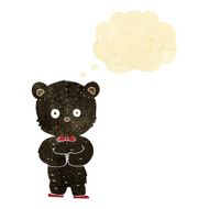 cartoon cute little bear with thought bubble