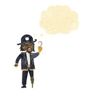 cartoon pirate captain with thought bubble