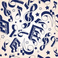 Hand-drawn music seamless pattern