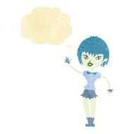 cartoon vampire girl with thought bubble N21