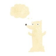 cartoon polar bear with thought bubble