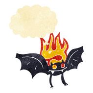 cartoon vampire bat with thought bubble