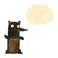 cartoon black bear with thought bubble N3