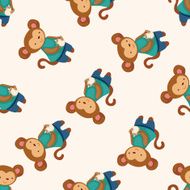 animal having afternoon tea cartoon seamless pattern background