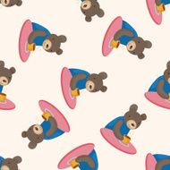 animal having afternoon tea cartoon seamless pattern background N2
