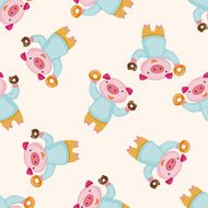 animal having afternoon tea cartoon seamless pattern background N5