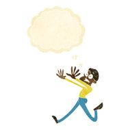 cartoon man running away with thought bubble N2