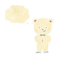 cartoon cute little bear with thought bubble N3