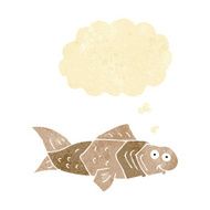 cartoon funny fish with thought bubble N2