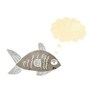 cartoon funny fish with thought bubble N3