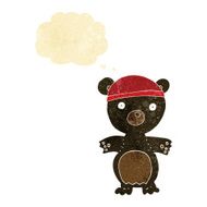 cartoon cute black bear with thought bubble N7