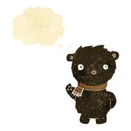 cartoon cute black bear with thought bubble N8