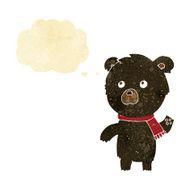 cartoon cute black bear with thought bubble N9