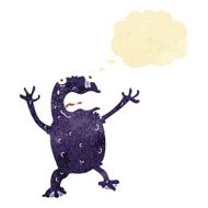 cartoon poisonous frog with thought bubble N4