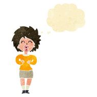 cartoon screaming woman with thought bubble N2