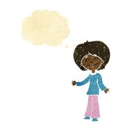 cartoon happy woman with thought bubble N27