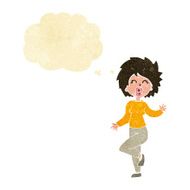 cartoon woman dancing with thought bubble N2