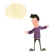 cartoon curious man with thought bubble N4