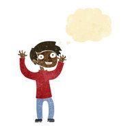 cartoon happy man with thought bubble N46