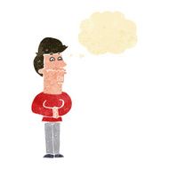 cartoon nervous man with thought bubble N18