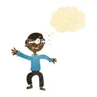 cartoon amazed boy with thought bubble