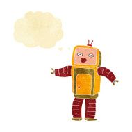 funny cartoon robot with thought bubble N5