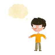 cartoon happy man with thought bubble N47