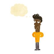 cartoon bored man with thought bubble N3