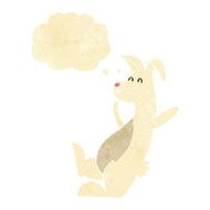 cartoon white rabbit with thought bubble