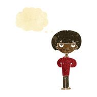 cartoon happy man with thought bubble N49