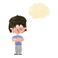 cartoon happy man with thought bubble N50