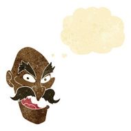 cartoon evil old man face with thought bubble N2