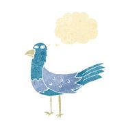 cartoon bird with thought bubble N7
