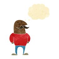 cartoon bald man with mustache thought bubble N3