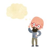 cartoon old man with thought bubble N4