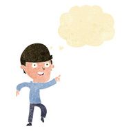 cartoon happy man with thought bubble N51