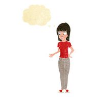 cartoon woman explaining with thought bubble N3