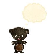 cartoon black bear with thought bubble N5