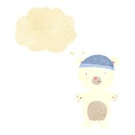 cartoon cute polar bear with thought bubble N6