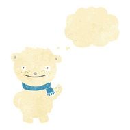 cartoon cute polar bear with thought bubble N7