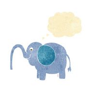 cartoon elephant squirting water with thought bubble N2
