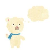 cartoon cute polar bear with thought bubble N8