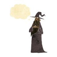 cartoon wizard with thought bubble N2