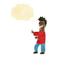 cartoon laughing man with thought bubble N3