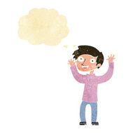 cartoon happy man with thought bubble N52