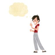 cartoon angry man arguing with thought bubble