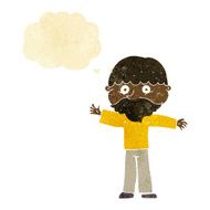 cartoon happy man with beard thought bubble N7