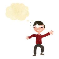 cartoon amazed boy with thought bubble N2